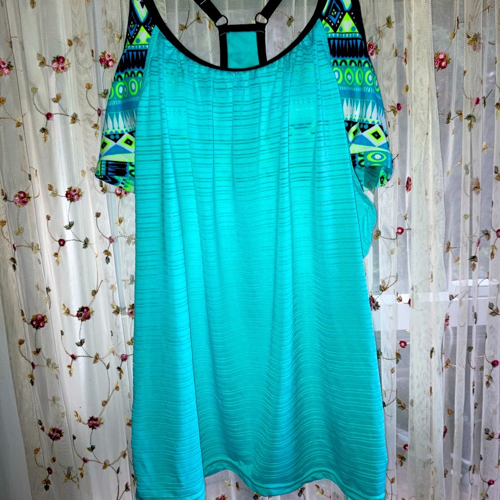 Zero exposure 3 piece mint/black swimsuit NWOT